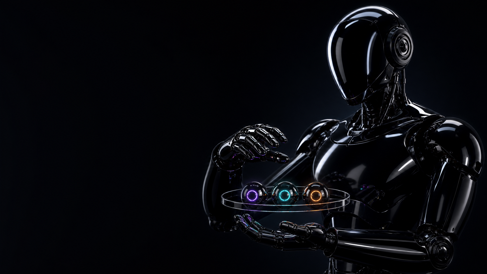 Glossy Neura custodian managing three owned bot cores